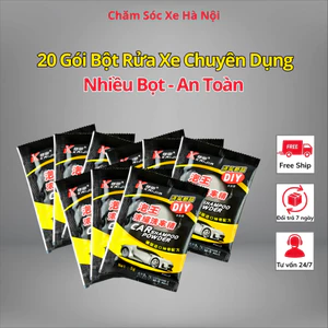 Combo 20 Gói Bột Rửa Xe Ô Tô Xe Máy Cô Đặc Tạo Bọt Nhiều – Tẩy Rửa Nhanh, Sáng Bóng Sơn – Gói 5g Tiện Lợi