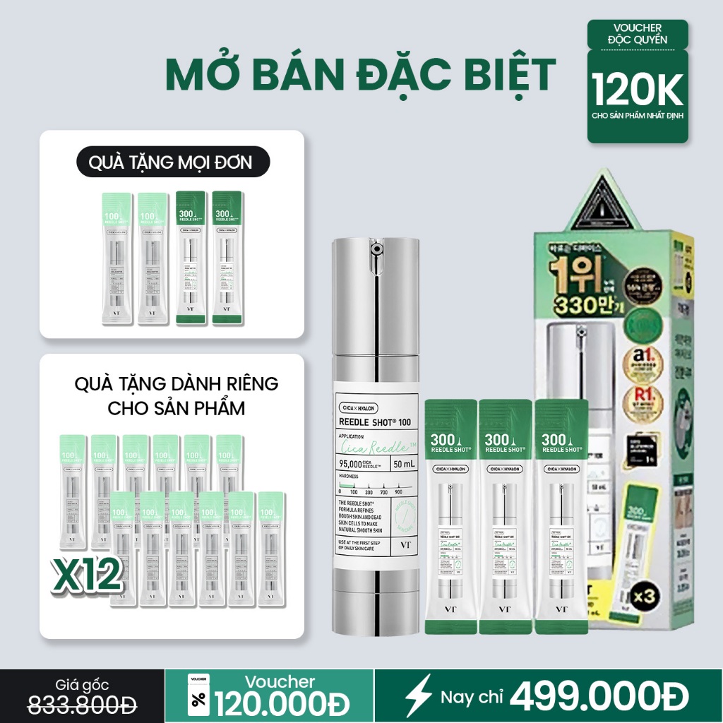 [MUA 1 TẶNG 12] Tinh chất vi kim VT REEDLE SHOT 100 + 3 POUCH (1ml*3ea ...