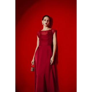 Áo Voan Croptop Đính Hoa Xẻ Sau Nơ Buộc LAMER S61B26Q002