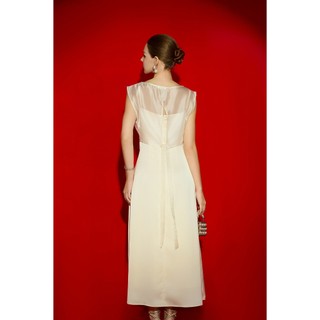 Áo Voan Croptop Đính Hoa Xẻ Sau Nơ Buộc LAMER S61B26Q002