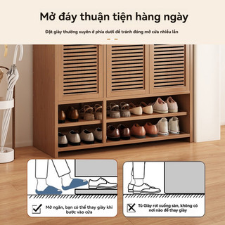 【Bảo hành trọn đời】Tủ giày  tre cửa lá   thông thoáng chống bụi  lớn thoáng khí tiết  lớn thoáng khí
