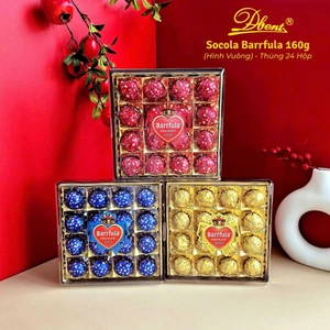 Socola Barrfula Hình Chữ Nhật 120g, Hình Vuông 160g, Hình Quạt 100g Quà Tết 2026 sang trọng