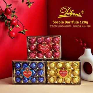 Socola Barrfula Hình Chữ Nhật 120g, Hình Vuông 160g, Hình Quạt 100g Quà Tết 2026 sang trọng