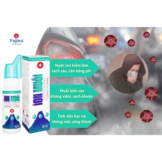 Xịt Mũi Fujisalt Nano BạcChai 70ml dung dịch vệ sinh mũi với công nghệ ion kiềm và tinh dầu bạc hà - Thông Mũi Không Rát