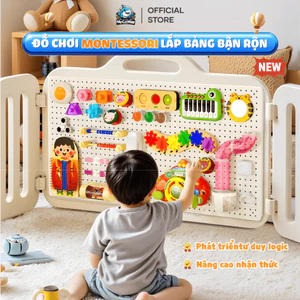 Đồ Chơi Montessori Lắp Bảng Bận Rộn, Đồ Chơi Giáo Dục Sớm Hỗ Trợ Phát Triển Tư Duy Kích Thích Giác Quan Cho Trẻ Nhỏ