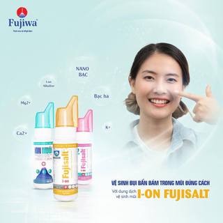 Xịt Mũi Fujisalt Nano BạcChai 70ml dung dịch vệ sinh mũi với công nghệ ion kiềm và tinh dầu bạc hà - Thông Mũi Không Rát
