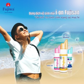 Xịt Mũi Fujisalt Nano BạcChai 70ml dung dịch vệ sinh mũi với công nghệ ion kiềm và tinh dầu bạc hà - Thông Mũi Không Rát