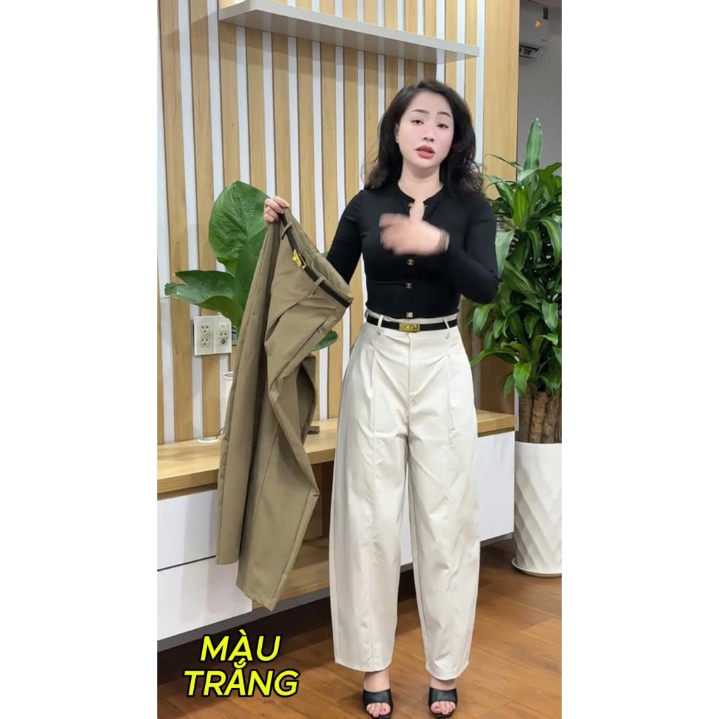 Quần Baggy nữ chất liệu KaKi co giãn cao cấp (M&A), quần cạp cao chun co giãn tốt,có bigsize 3xl cho người ~80kg [QKCT]