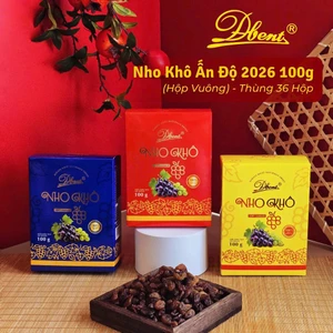 NHO KHÔ ẤN ĐỘ DBENT 2026 QUÀ TẾT SANG TRỌNG – HỘP VUÔNG CAO CẤP 100G