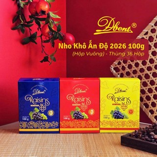 NHO KHÔ ẤN ĐỘ DBENT 2026 QUÀ TẾT SANG TRỌNG – HỘP VUÔNG CAO CẤP 100G