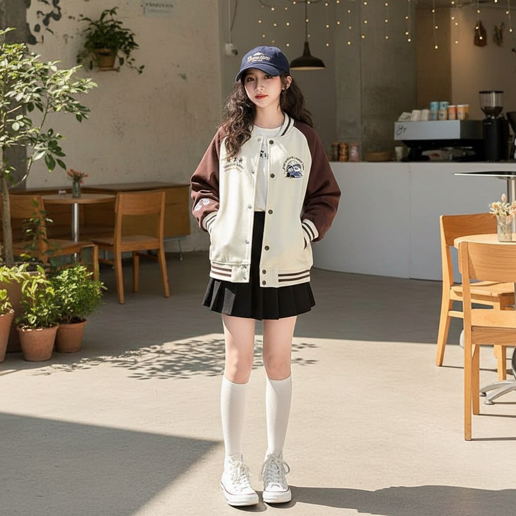 Áo khoác bomber chim cánh cụt cho bé gái size đại BEESHOP D25100