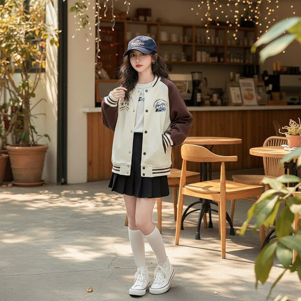 Áo khoác bomber chim cánh cụt cho bé gái size đại BEESHOP D25100