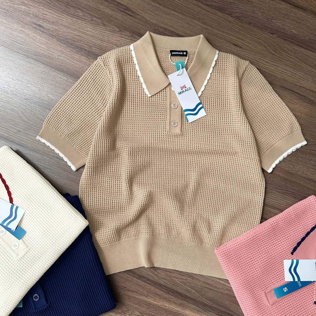 Áo Len Mirage Viền Cổ Local Brand Chất Len Mongtoghi Mềm Mịn Thoáng Mát.