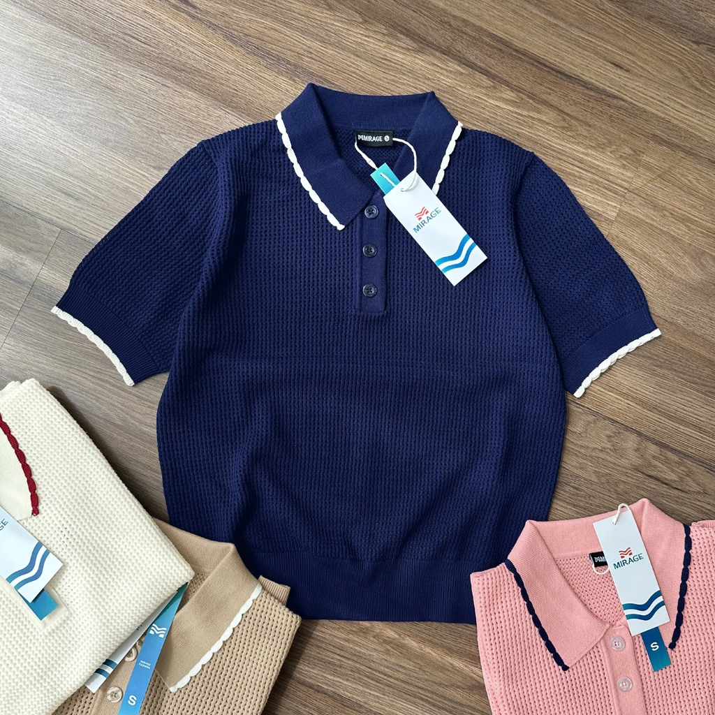 Áo Len Mirage Viền Cổ Local Brand Chất Len Mongtoghi Mềm Mịn Thoáng Mát.