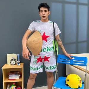 đồ bộ đùi nam nữ mặc cặp nhóm gia đinh du lịch mẫu BIA KẸN BẠC đủ size từ 40kg đến 100kg Kl1