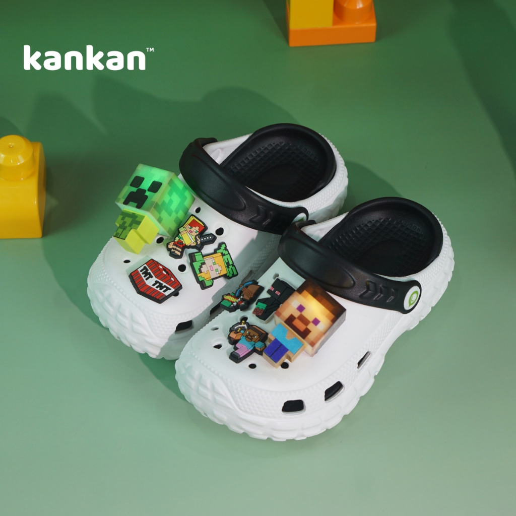 Sục MineCraft Cho Bé Trai KanKanStore Dép Sục Có Quai Tặng Kèm Sticker Đèn Nổi KA119