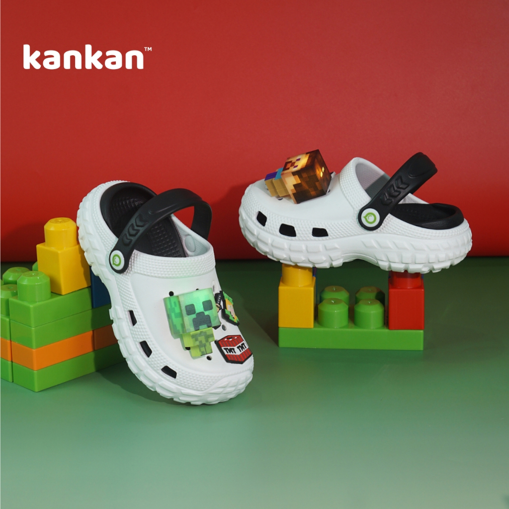 Sục MineCraft Cho Bé Trai KanKanStore Dép Sục Có Quai Tặng Kèm Sticker Đèn Nổi KA119