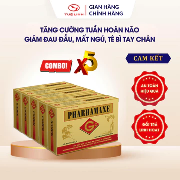 ✅COMBO 5 HỘP Pharhamaxe G2 Tuệ Linh [Chính hãng] - Viên uống bổ não & bổ sung Vitamin - Hộp 30 viên