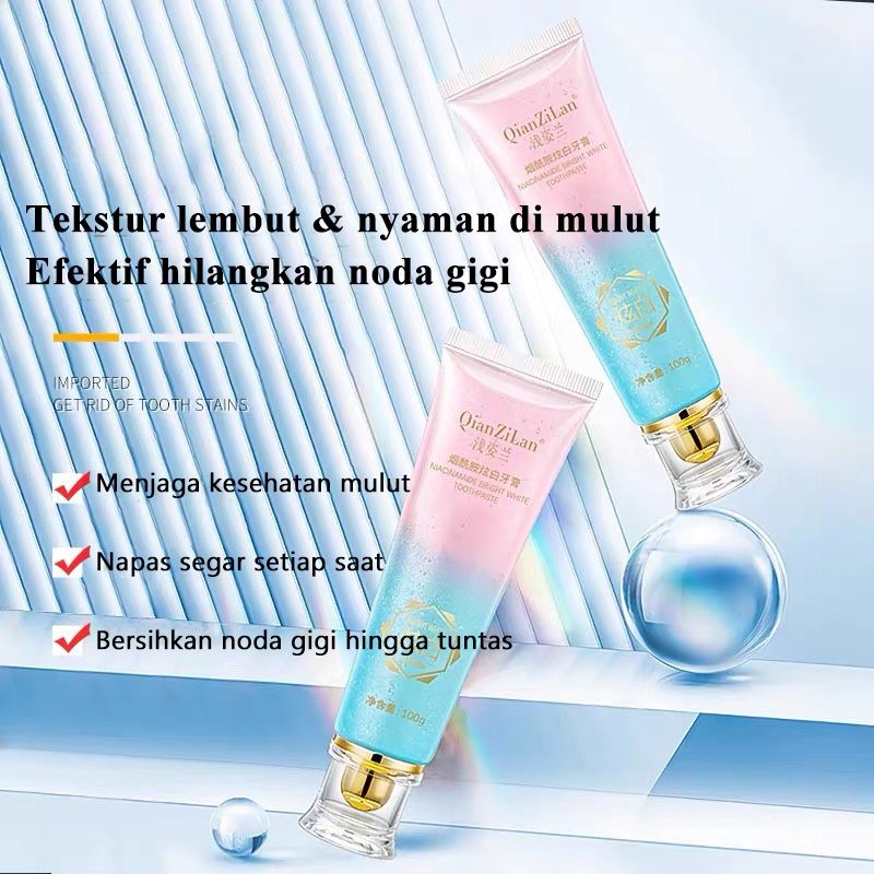 kem đánh răng Kem đánh răng trắng Niacinamide Loại bỏ vết bẩn Làm sạch Chăm sóc răng miệng 100g