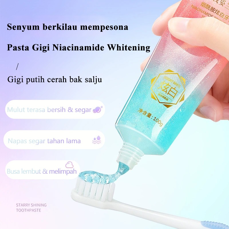kem đánh răng Kem đánh răng trắng Niacinamide Loại bỏ vết bẩn Làm sạch Chăm sóc răng miệng 100g