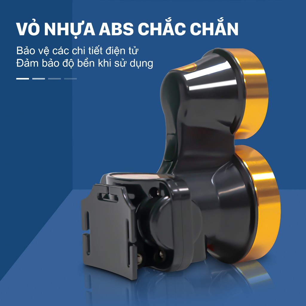 Đèn Led đội đầu D205 Mỹ Linh, đèn pin đội đầu 2 chế độ ánh sáng, chống nước, pin lithium