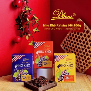 NHO KHÔ MỸ RAISINS SEEDLESS CALIFORNIA MỸ DBENT HẰNG BẢO QUÀ TẾT CAO CẤP 2026 HỘP 100G