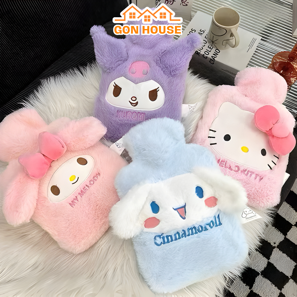 Túi Chườm Bụng Giữ Nhiệt Hello Kitty GONHOUSE, Túi Sưởi Ấm Đau Bụng Kinh Lông Cừu Mềm Mại Nhiều Mẫu Dễ Thương