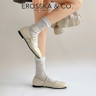 [EROSSKA] - Giày búp bê nữ hottrend balletcore đế bệt màu đen cao 1cm- EL109
