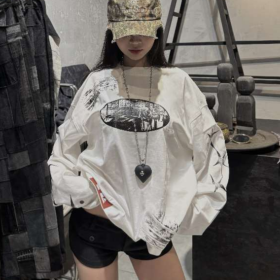 THE LIGHT STREET CAR  Overboxy 280gsm Cotton 2 Chiều Trắng In Full Chame | BigBuy360 - bigbuy360.vn