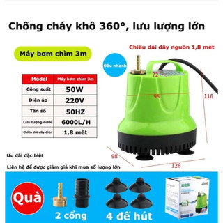 SUBOGDG 100W Đáy Hút Bơm 8000L/H Lưu Lượng Tiếng Ồn Thấp Không Chổi Than Máy Bơm Nước Cho Bể Cá Cá Ao Đài Phun Nước