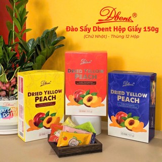 Đào sấy Dbent hộp giấy 150gr mẫu tết 2026 sang trọng