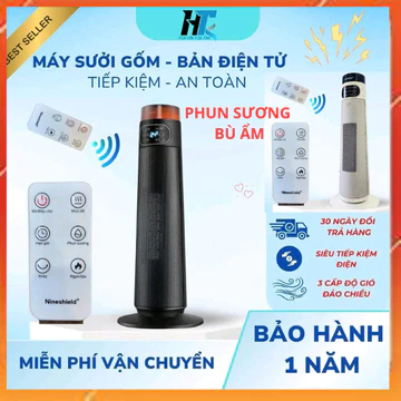 Máy sưởi gốm Nineshield chính hãng, Quạt sưởi đứng làm máy sưởi phòng máy sưởi ấm cho bé an toàn