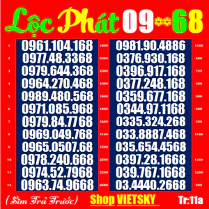 SIM SỐ ĐẸP viettel Lộc Phát -Tr10a,10,11a,12 Dễ Nhớ - sim chưa đăng kí, chưa kích hoạt