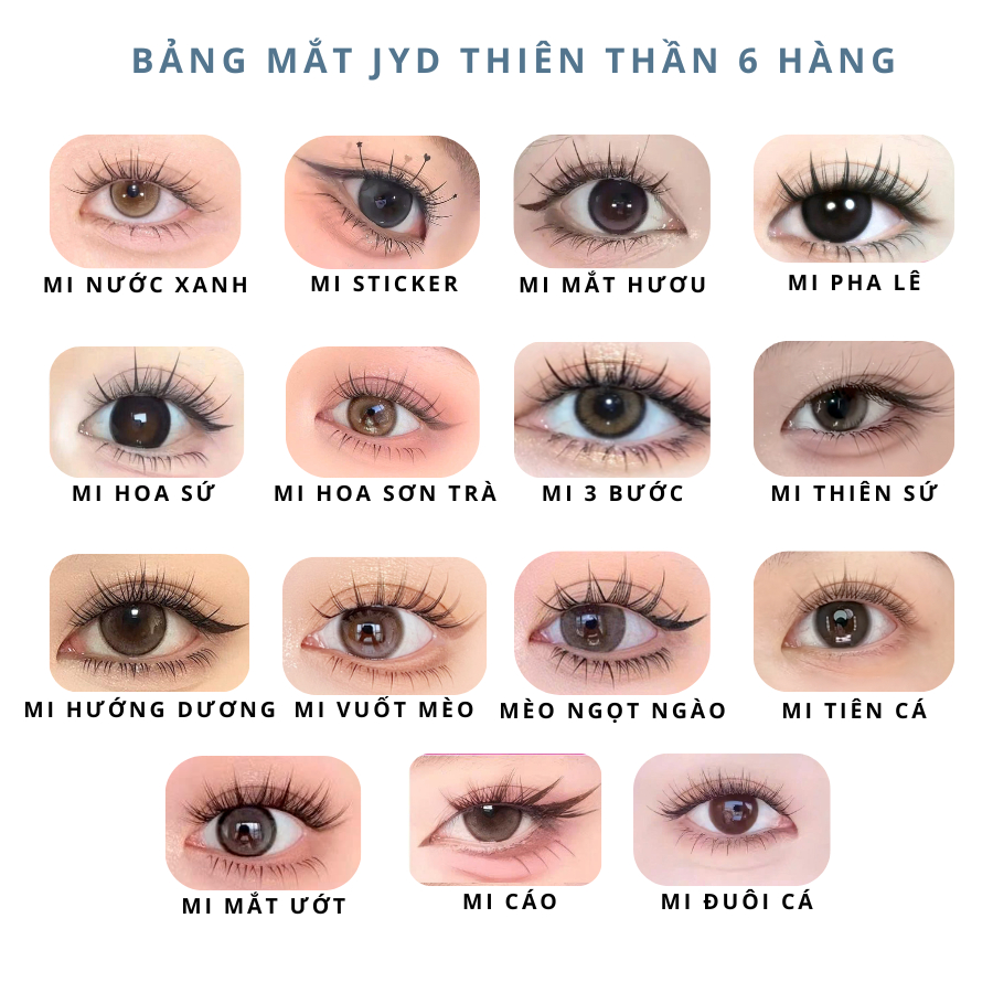 Mi cao cấp Jyd thiên thần nhỏ mi sẵn keo tự dính mềm nhuyễn nhẹ mắt không cộm có thể tái sử dụng