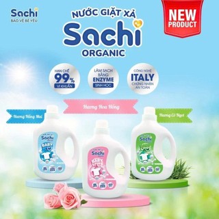 Nước Giặt Xả Cho Bé Sachi Organic Thơm Dịu Nhẹ, Giữ Vải Bền Màu, An Toàn Cho Bé Yêu 2KG 3 Mùi Hương