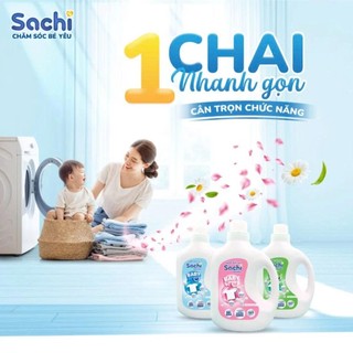 Nước Giặt Xả Cho Bé Sachi Organic Thơm Dịu Nhẹ, Giữ Vải Bền Màu, An Toàn Cho Bé Yêu 2KG 3 Mùi Hương
