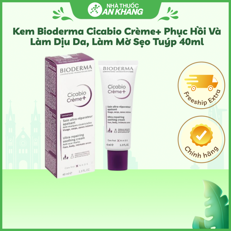 Kem Bioderma Cicabio Crème+ phục hồi và làm dịu da, làm mờ sẹo tuýp 40ml