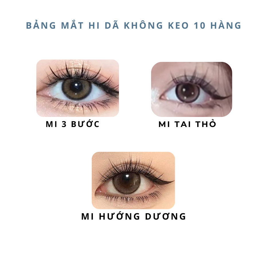 Mi giả không keo hi dã 10 hàng dễ sử dụng mi tự nhiên không kích ứng mi trang điểm