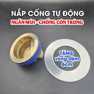 Nắp đậy cống thoát nước ngăn mùi, chống côn trùng, van thoát nước 1 chiều, nắp chặn Đồng + Long đen