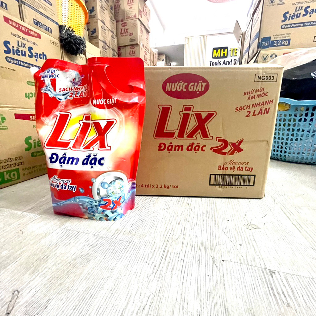 Nước Giặt LIX Chính Hãng Matic Xanh 4 Túi 3,2L – Giặt Nhiều Mẻ, Chủ Động Tiệm Giặt | Mua Ngay 🔥