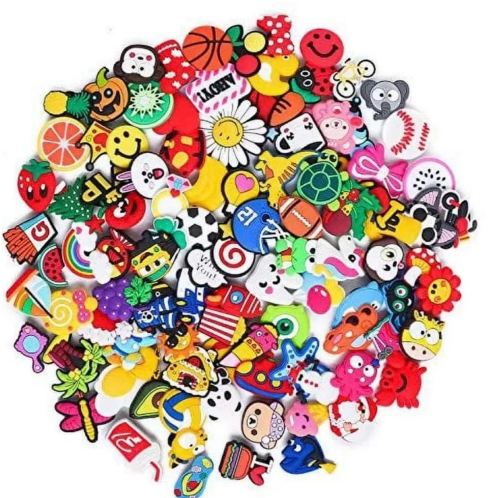 Set sticker có nút gắn dép đủ loại để trang trí dép lỗ, dép cross cho bé trai bé gái siêu xinh