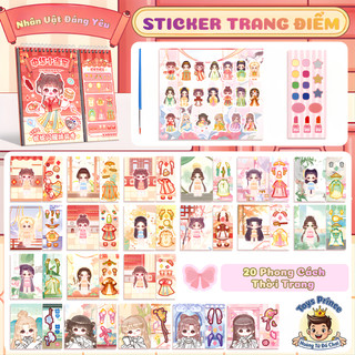 Tập Sticker Trang Điểm Công Chúa Xinh Xắn Cho Bé Gái - Sách Tập Tô, Vẽ Màu Bóc Dán DIY Hình Công Chúa Dễ Thương