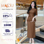 Váy Liền Thân Chất Ren Nổi Với Họa Tiết Tinh Xảo, Đi Kèm Dây Eo Và Hoa MDU5728 | MDU - SẮC THANH LỊCH — ảnh 1