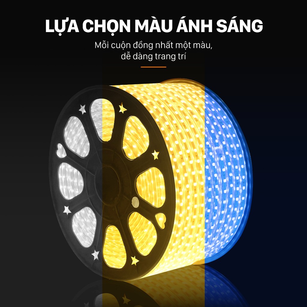 Dây đèn Led Mỹ Linh, dài 100 mét,công suất 6W/mét,dây led cao cấp,4 màu sắc lựa chọn,tiết kiệm điện.