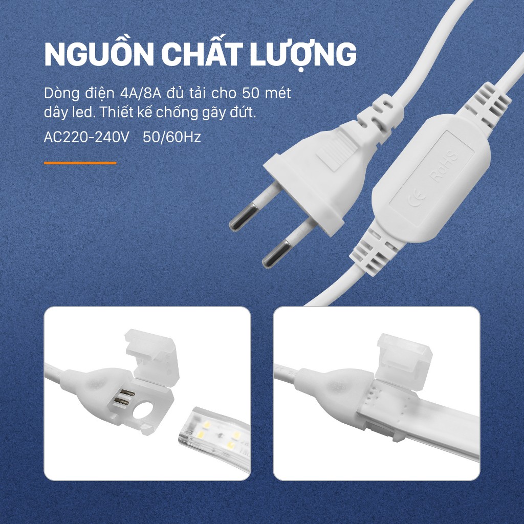 Dây đèn Led Mỹ Linh, dài 100 mét,công suất 6W/mét,dây led cao cấp,4 màu sắc lựa chọn,tiết kiệm điện.