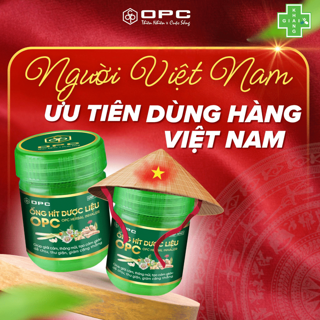 Ống hít dược liệu OPC, hương thơm dễ chịu, giúp thư giãn nhanh chóng và cải thiện nhanh các triệu chứng say tày xe