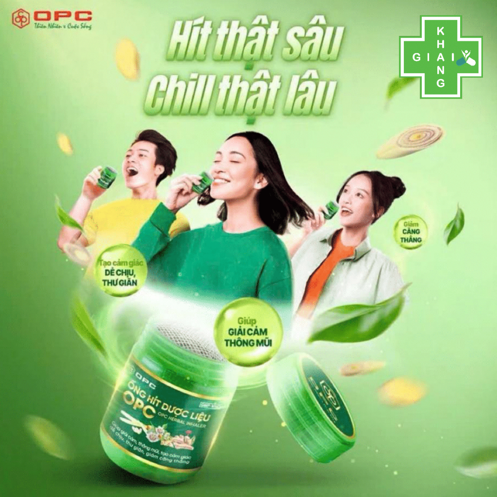 Ống hít dược liệu OPC, hương thơm dễ chịu, giúp thư giãn nhanh chóng và cải thiện nhanh các triệu chứng say tày xe