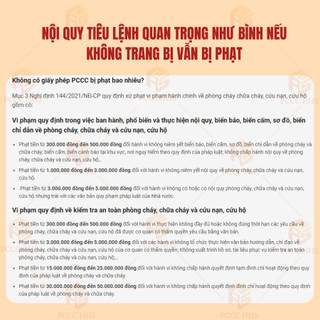 Combo bộ 2 biển dán nội quy tiêu lệnh PCCC bằng tôn kẽm chống rỉ-in sắc nét- thẩm mỹ