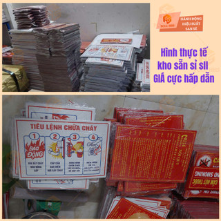 Combo bộ 2 biển dán nội quy tiêu lệnh PCCC bằng tôn kẽm chống rỉ-in sắc nét- thẩm mỹ