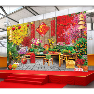 300 Mẫu Tranh Tết Trang Trí Phông Nền Lễ Tết, Backdrop Phông Nền Bẳng Vải Cavas Cao Cấp 2026 TET15 - BEEKIDS